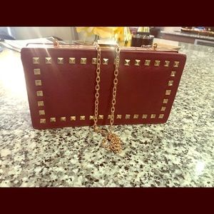Beautiful leather red clutch